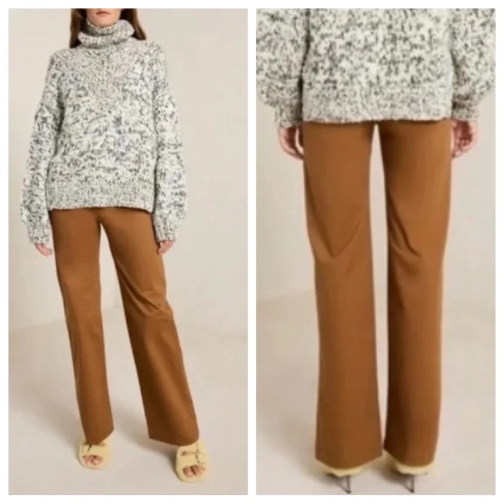 New! A.L.C Lawrence Stretch Cotton Pant Brown nwot33827